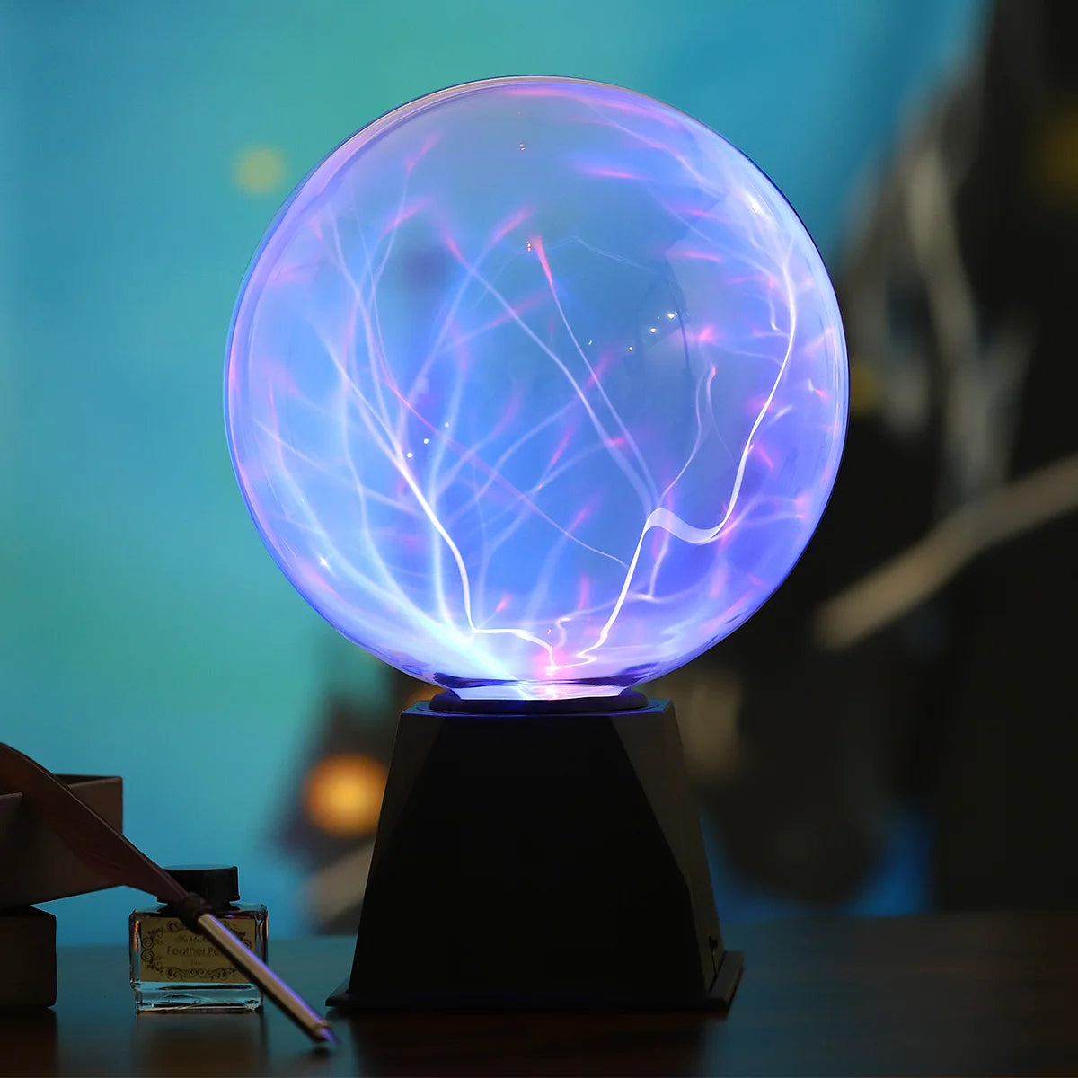 LEDMOMO 8 Inch Touch Plasma Ball Lamp Light Sound Sphere Globe Novelty Toy For Kids With EU Plug Touch Induction Ball