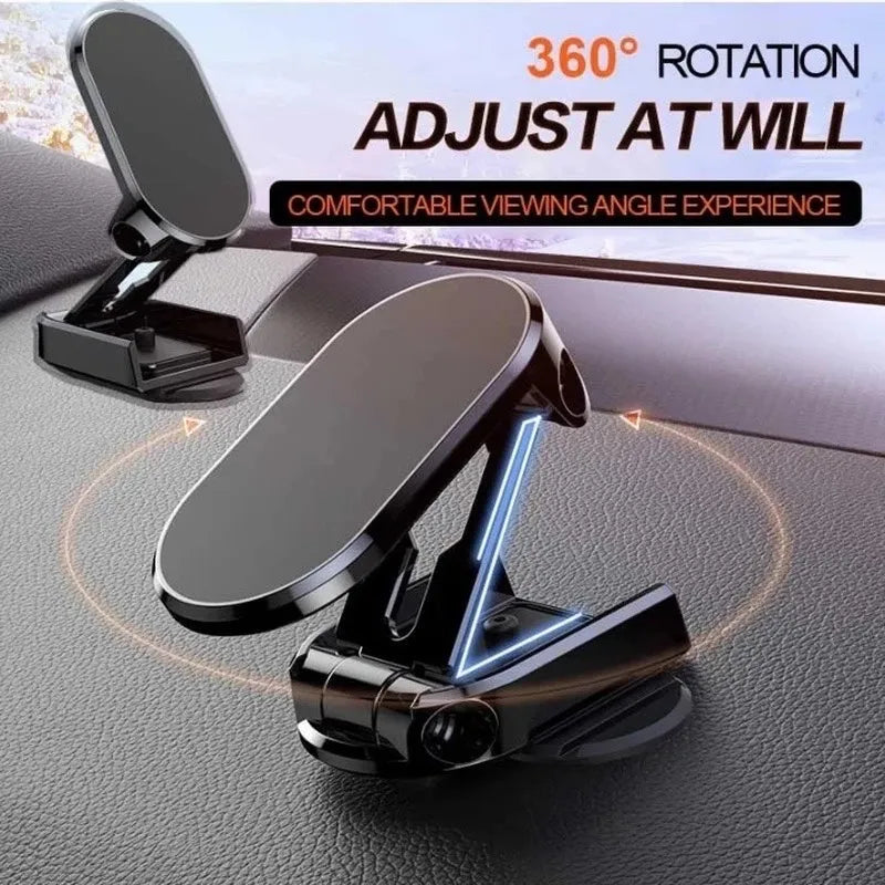 Metal Magnetic Car Mobile Cell Phone Holder Folding Magnet Stand GPS Support For iPhone Xiaomi 360° Rotatable Mount