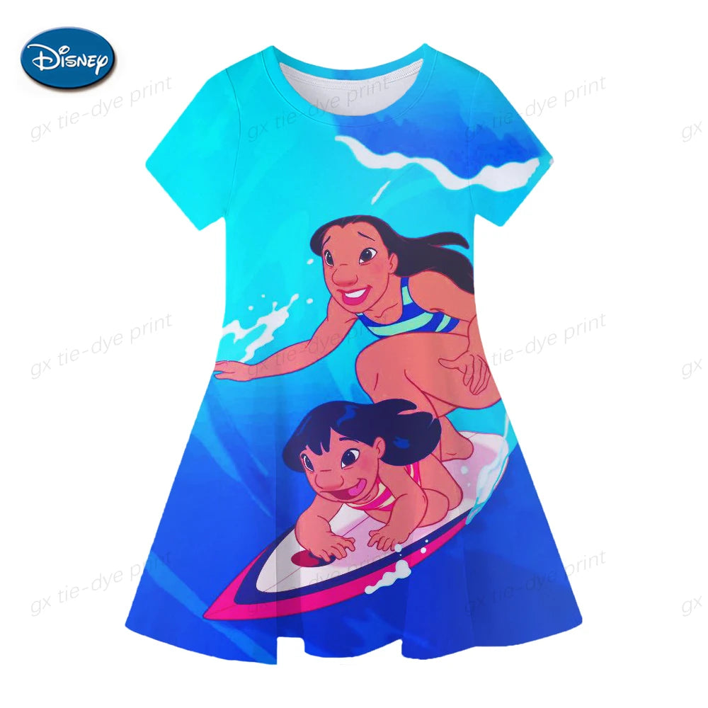 Disney Children's Clothing Stitch Princess Print Cartoon Character 1-12 yr