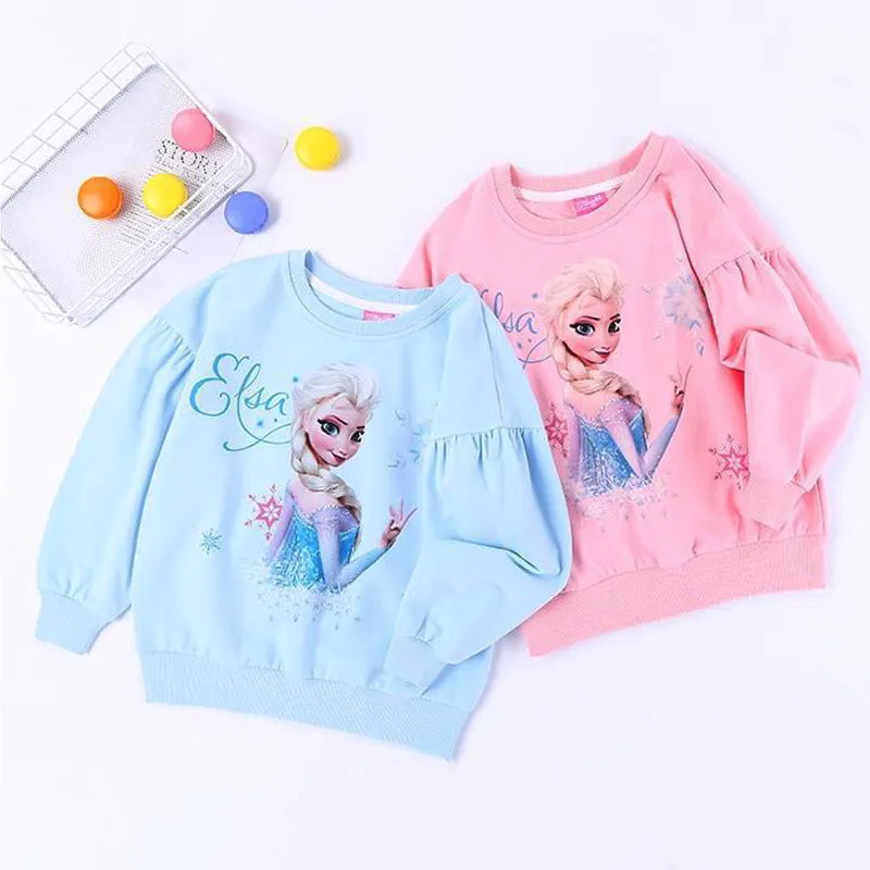 Frozen Elsa Kids Clothes Ariel TShirt Girl Clothing Long Sleeves for Children's T-shirt Girls  Tops Sofia Quality Cotton