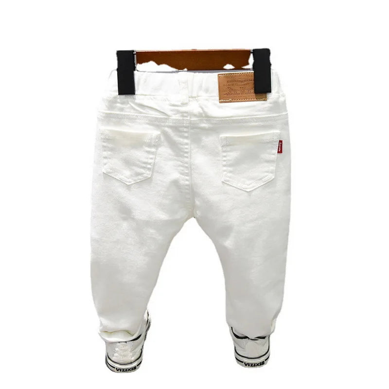 Children's pants Chorus Clothing Pure White/Black Students Contest Straight Jeans Baby Boys Comfortable Latin Dance Trousers