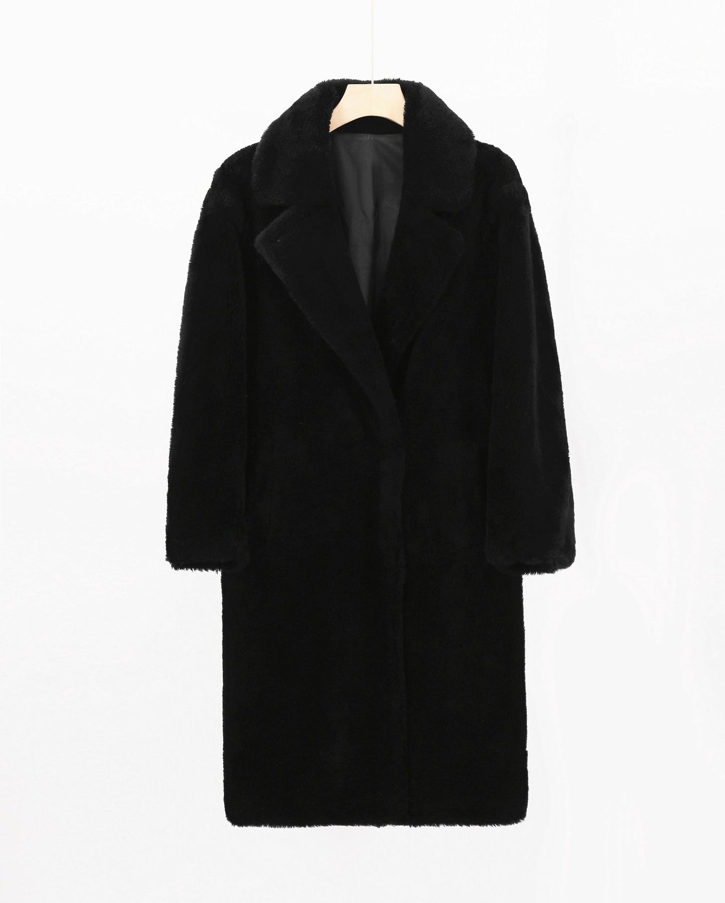 Fashion Faux Fur Long Faux Lamb Wool Coat